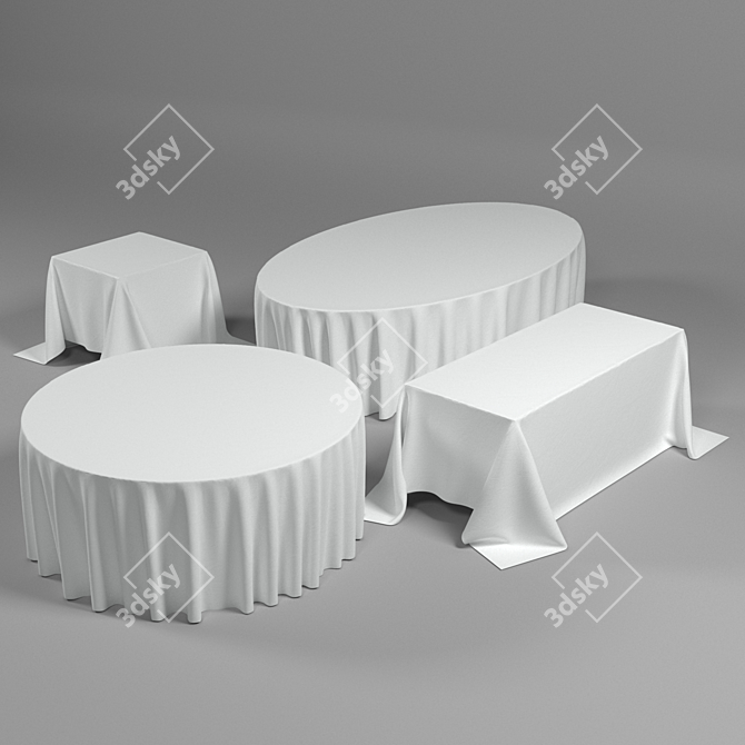 Versatile Floor Tablecloths - 4 Forms 3D model image 1