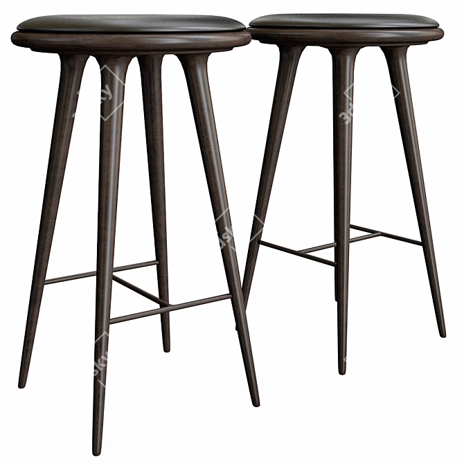 Elegant Mater Bar Stools: Elevate Your Space 3D model image 1