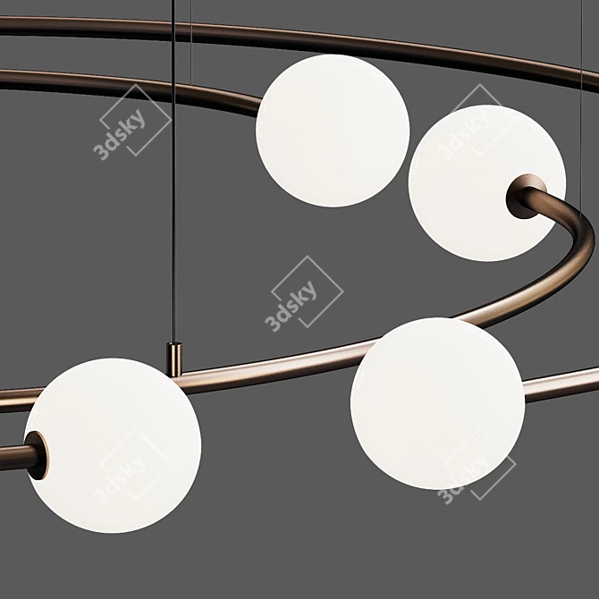 Elegant Frosted Glass Pendant Light 3D model image 2