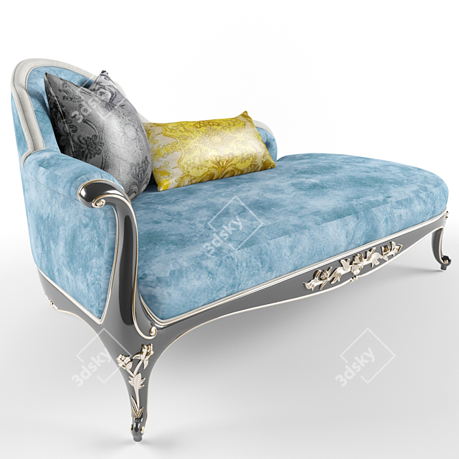 Elegant Quilted Marquise with Pillows 3D model image 2