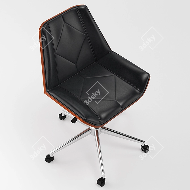 Adjustable Wood Office Chair 3D model image 2