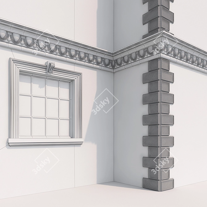 Classic Facade Design 3D model image 2