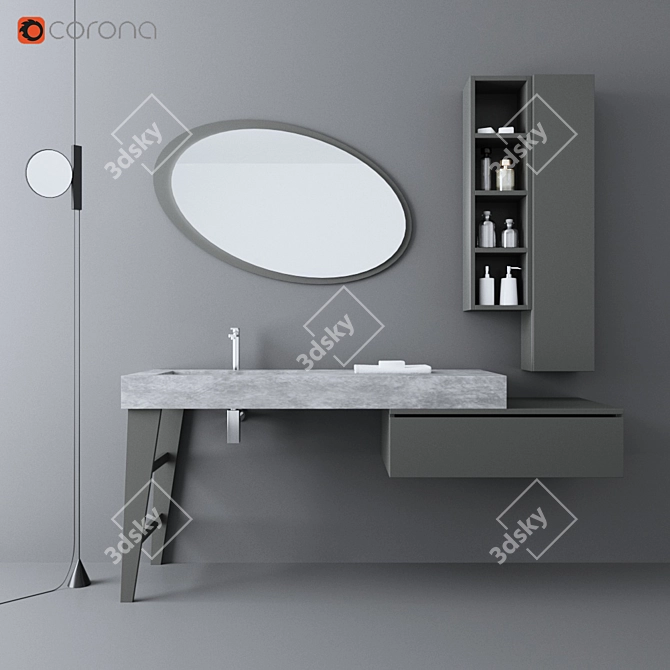 Legnobagno Freedom F24 Wash Basin 3D model image 1