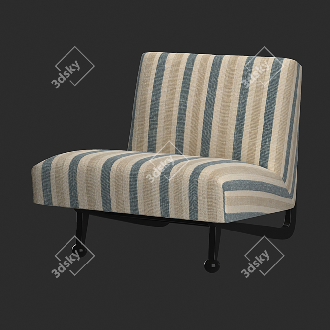 Title: French Designer Accent Chair 3D model image 1