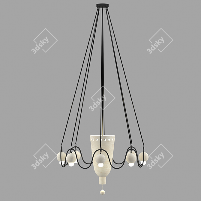 Air Form Ceramic Pendant Lamp 3D model image 2