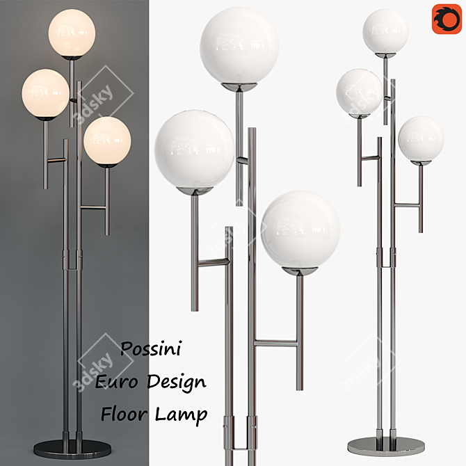 Comet 3-Light Floor Lamp 3D model image 1