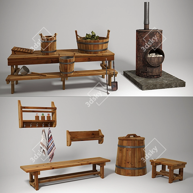 Luxury Bath Accessories Set 3D model image 1