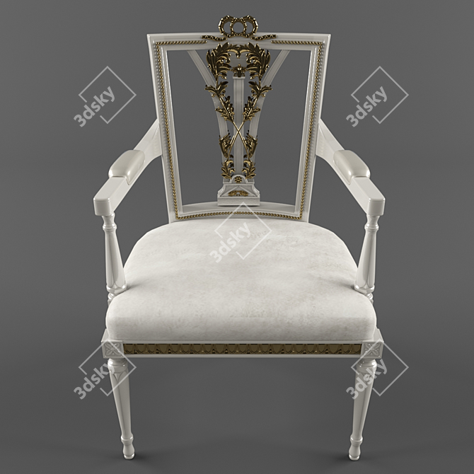 Elegant Vintage Dining Chair 3D model image 1