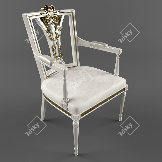 Elegant Vintage Dining Chair 3D model image 2