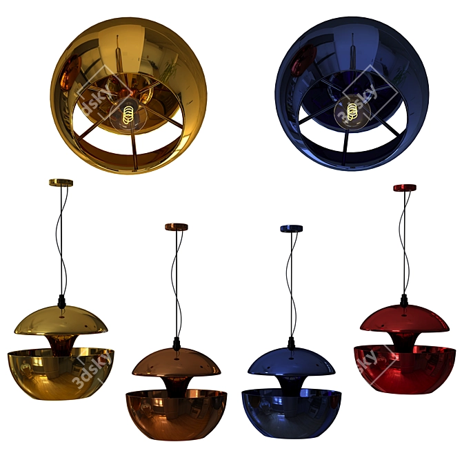 Elegant Hanging Lamp in Multiple Wrap Materials 3D model image 2