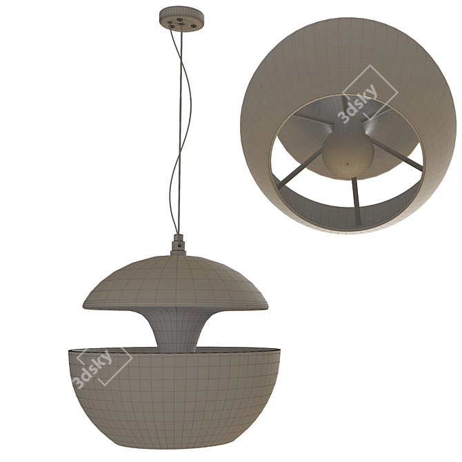 Elegant Hanging Lamp in Multiple Wrap Materials 3D model image 3