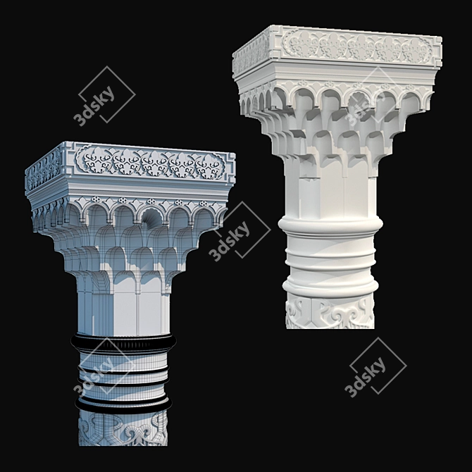 Arabian Style Column with Capital 3D model image 2