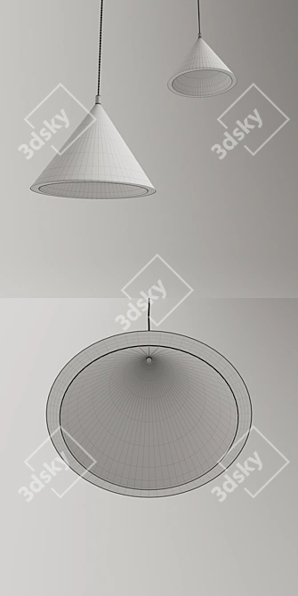 Sleek Annular Pendant Light 3D model image 3