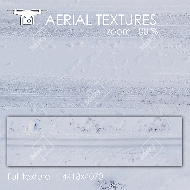 Winter Road Aerial Texture 3D model image 1