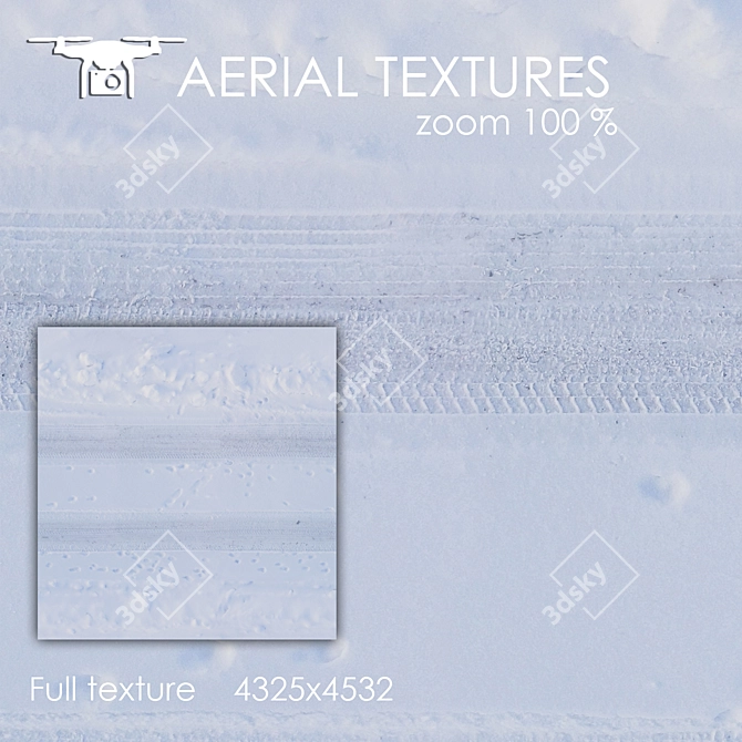 Seamless Winter Road Texture 3D model image 1