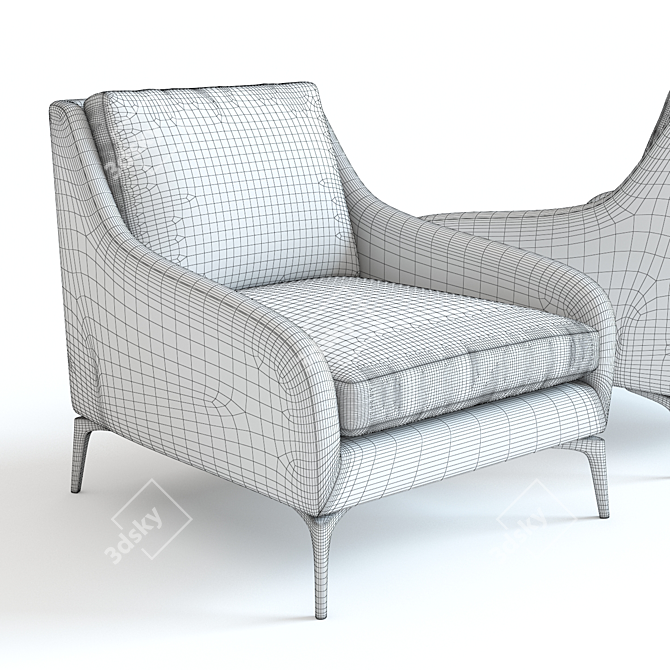 Western Elm Alto Chair: High-Detailed 3D Model 3D model image 2