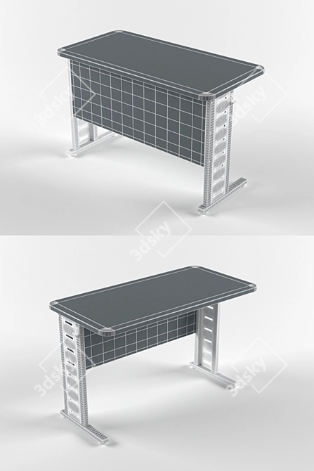 Classic School Desk: 1200x600x750mm 3D model image 3