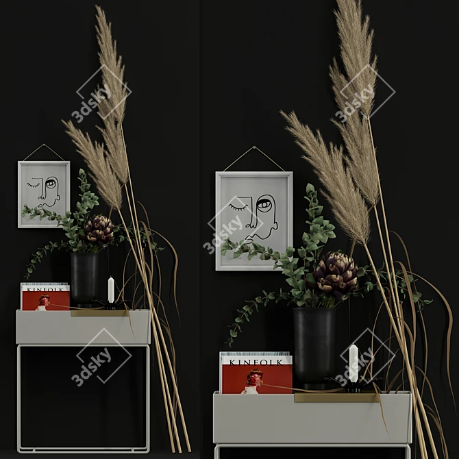 Botanical Bliss: Decor with Dry Flowers 3D model image 1