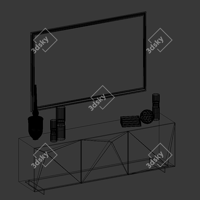 Modern Kayak Credenza Sideboard 3D model image 3