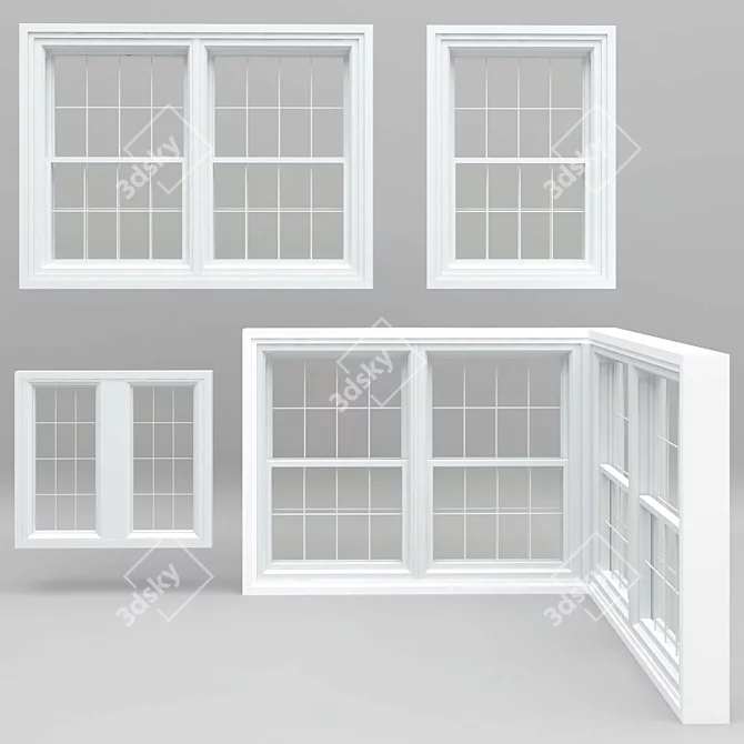 Versatile Plastic Window Set 3D model image 1