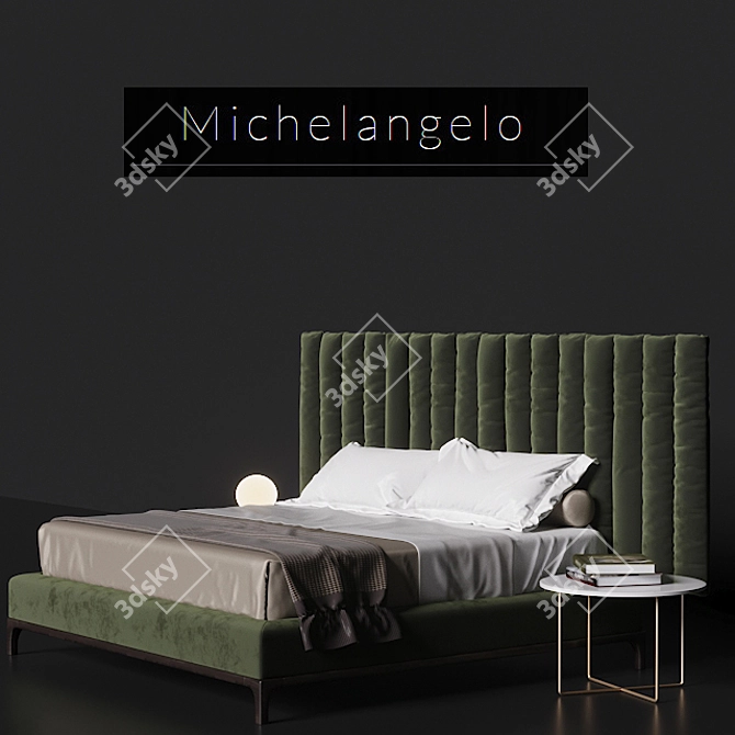 Italian Excellence: Michelangelo Bed 3D model image 2