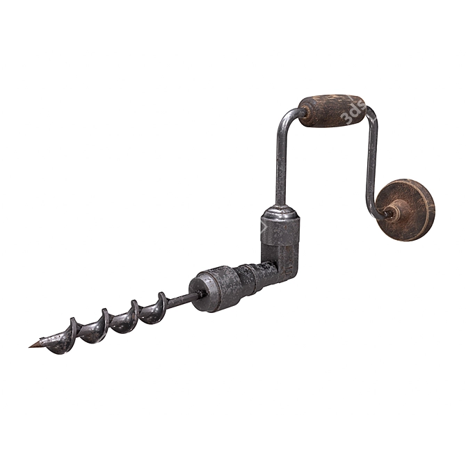 Vintage Hand Drill | Antique Manual Tool 3D model image 1