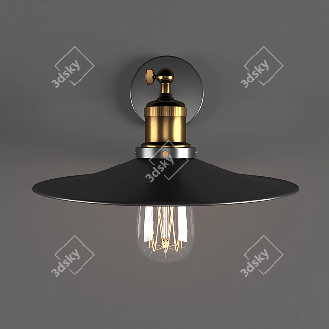 Elegant Newbury Wall Light: Height: 245 mm, Width: 260 mm, Length: 280 mm 3D model image 2