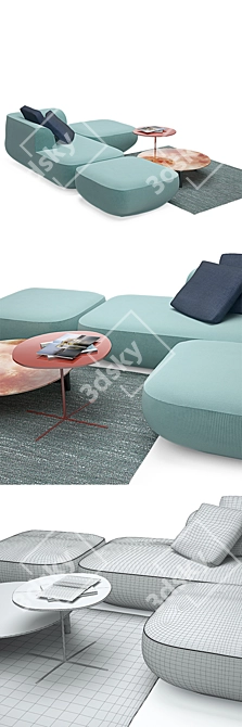 Elevated Paola Lenti Sofa Set 3D model image 2