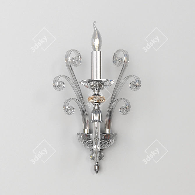 Title: Divinare Albedo Crystal Chrome Pendant 3D model image 2