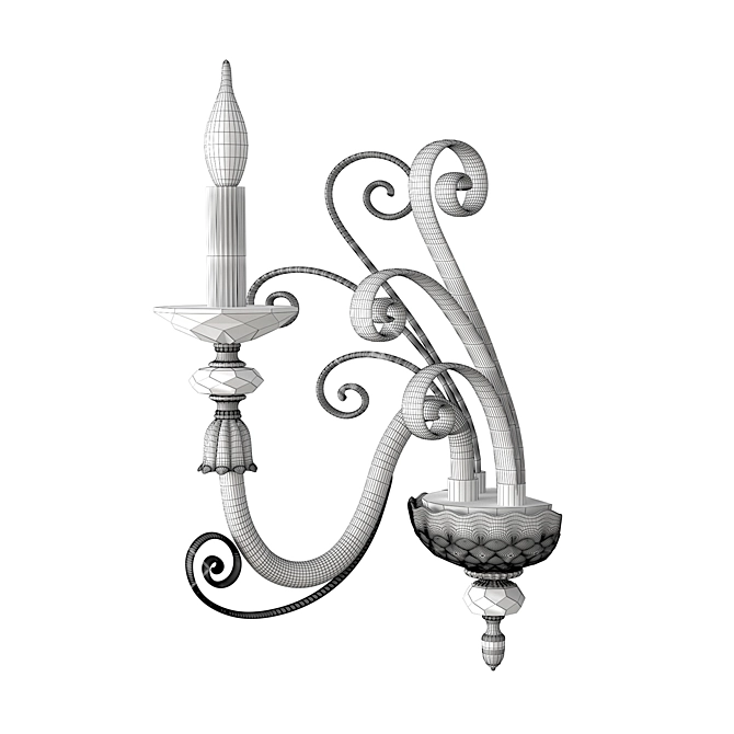 Title: Divinare Albedo Crystal Chrome Pendant 3D model image 3