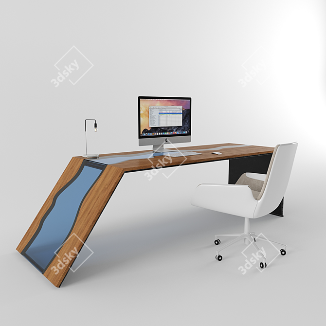 Modern Resin Table with Sleek Design 3D model image 1