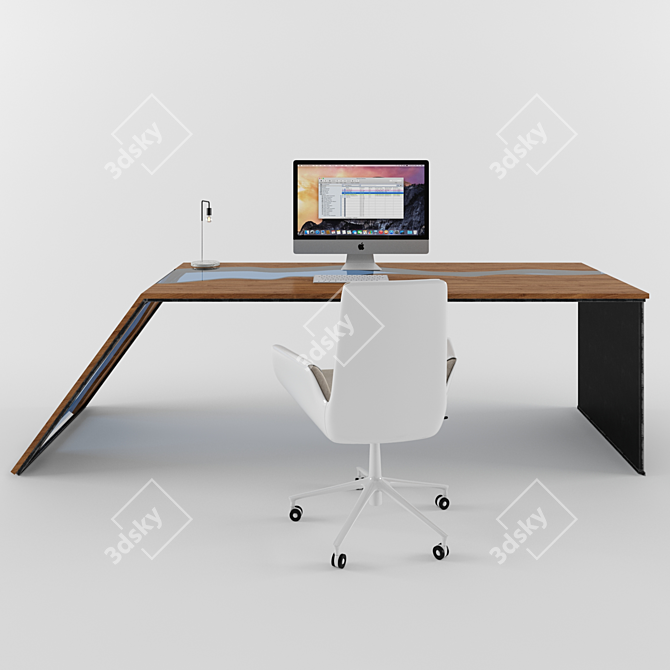 Modern Resin Table with Sleek Design 3D model image 2