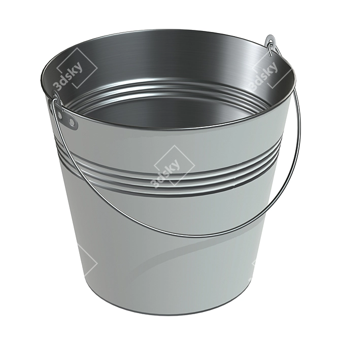 Metal Bucket for All Your Storage Needs 3D model image 1
