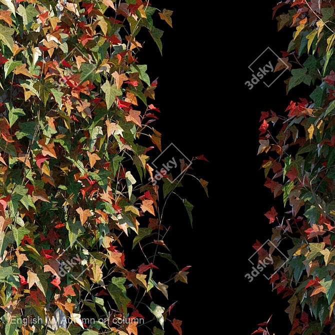 Autumn English Ivy Column Décor 3D model image 2