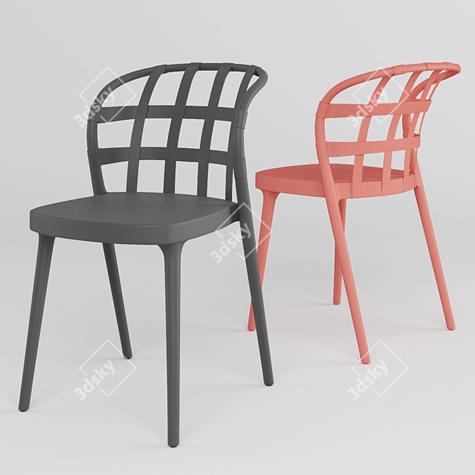 Ribbon Side Chair: Modern Elegance in Polypropylene Plastic 3D model image 1