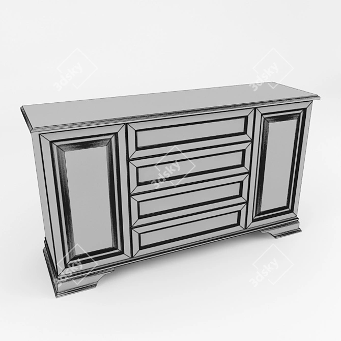 Modern White Chest of Drawers 3D model image 2