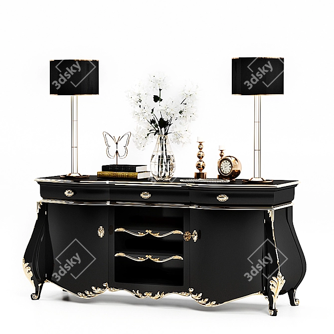 Elegant Modenese Chest of Drawers 3D model image 1