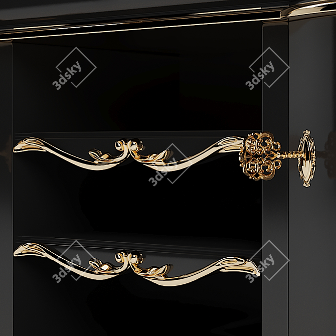 Elegant Modenese Chest of Drawers 3D model image 3