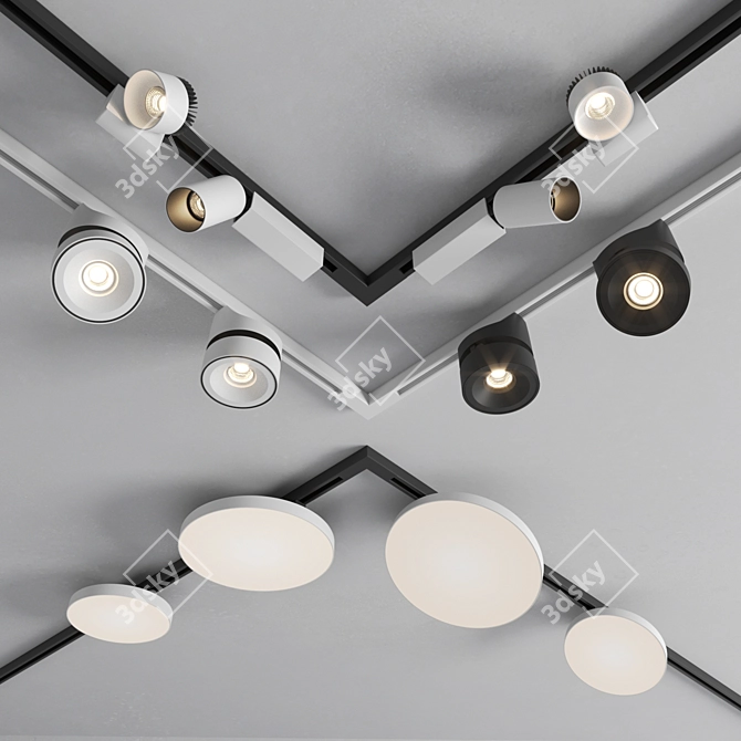 Sleek Eurotrack Lighting Solution 3D model image 1