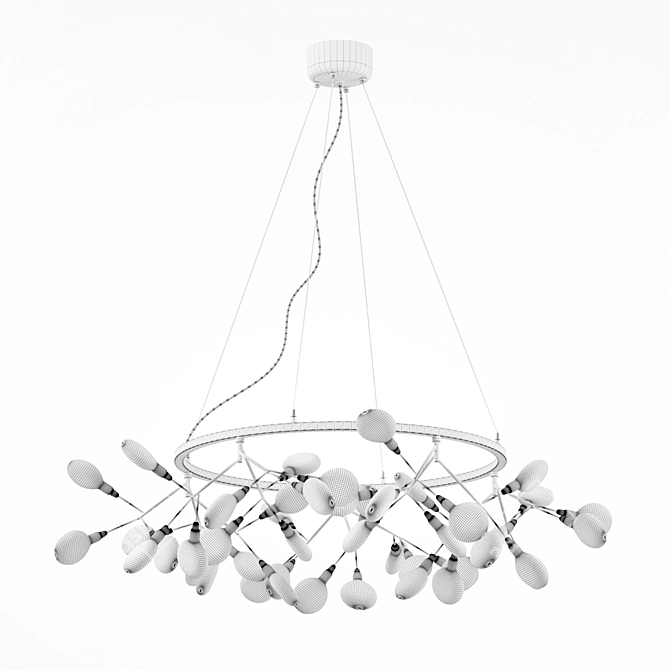 Elegant Black Crystal Chandelier 3D model image 3