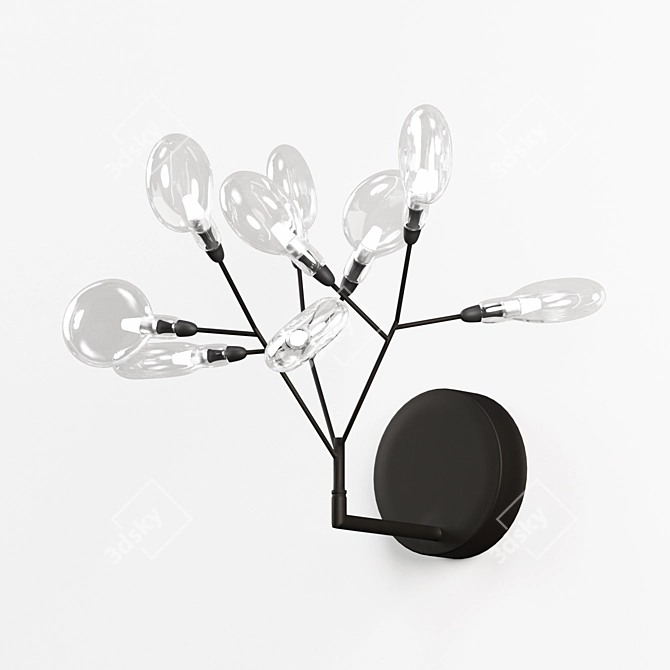 Elegant Black Crystal Sconce 3D model image 1