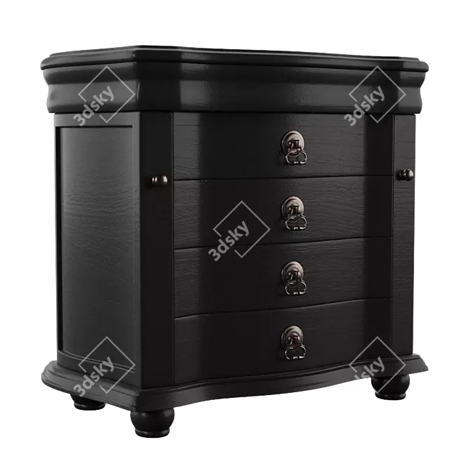 Elegant Wood Jewelry Box 3D model image 1