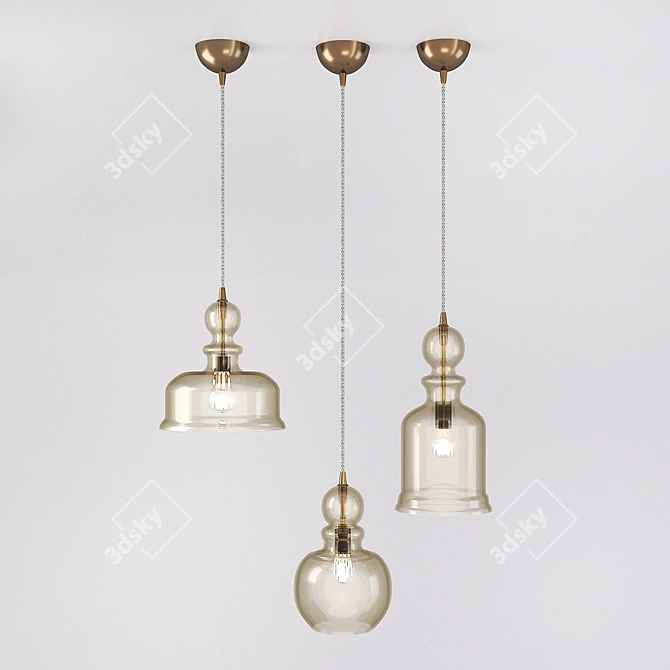 Title: Elegant Pendant Lighting Collection 3D model image 1