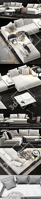 Modern Minotti Hamilton Sofa: Elegant & Comfortable 3D model image 3