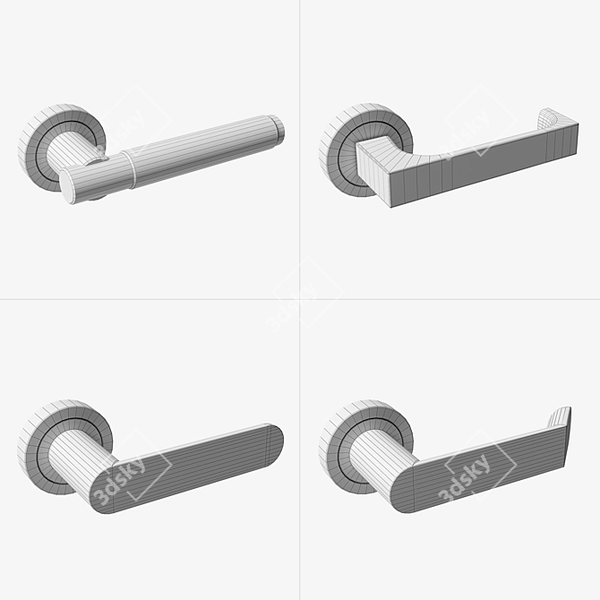 Elegant Door Handles Collection 3D model image 2