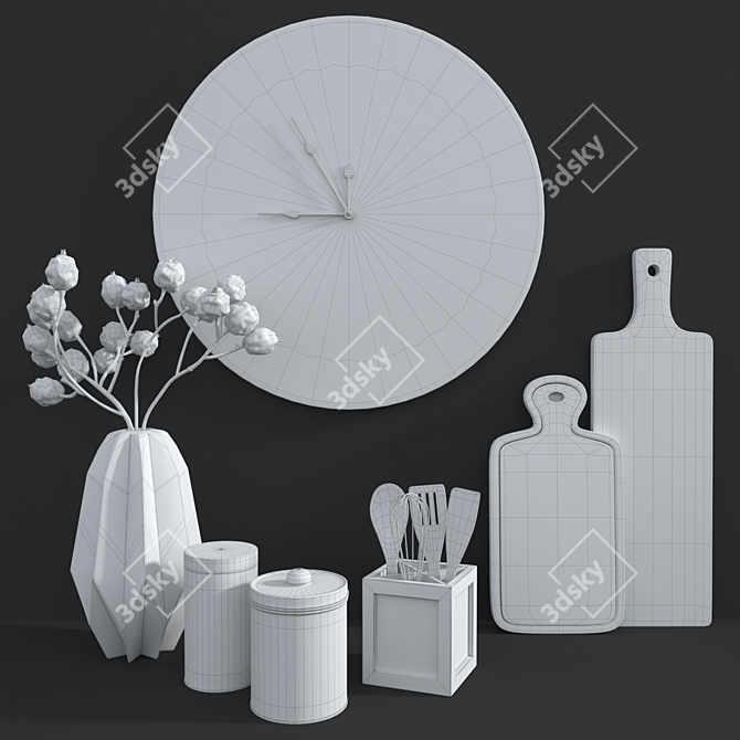 Elegant Kitchen Decor Set 3D model image 2