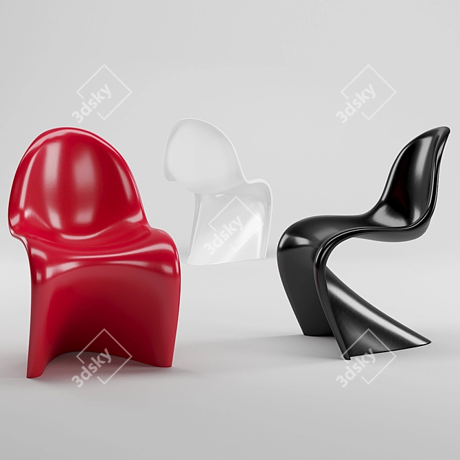 Vibrant Retro Chair 3D model image 1