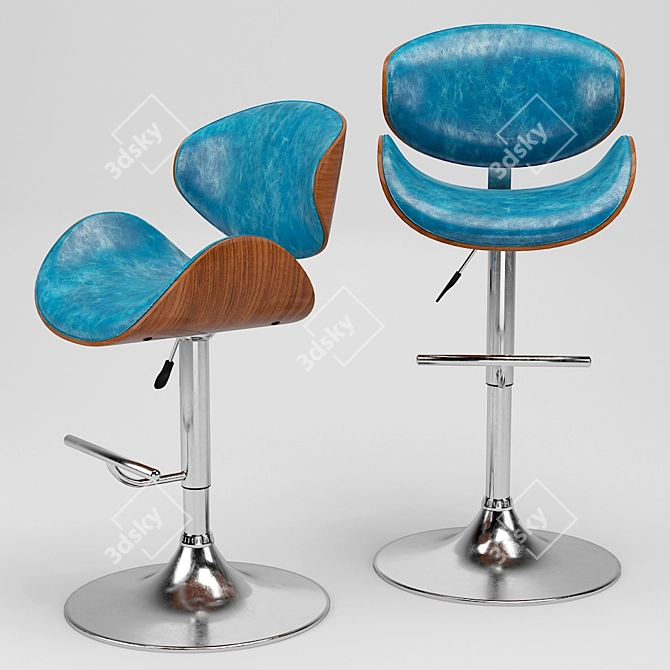 Adjustable Swivel Bar Stool 3D model image 1