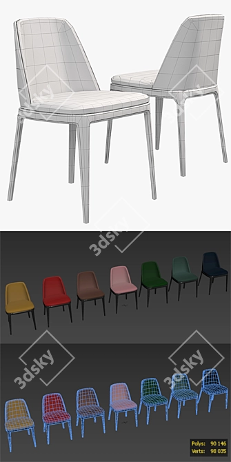 Elegant Grace Chair by Poliform 3D model image 3