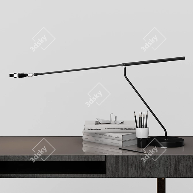 Minotti Phillips Chair and Close Writing Desk 3D model image 2